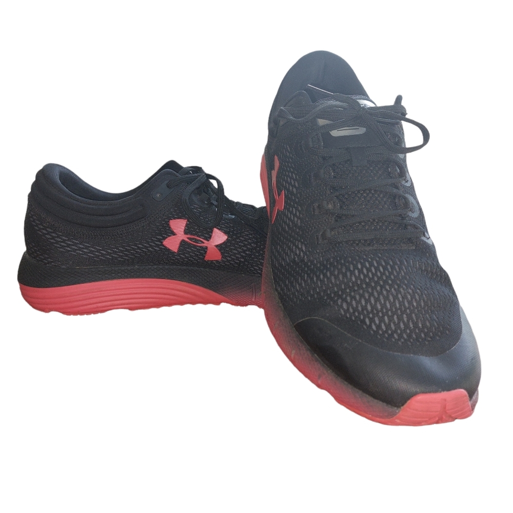 SOLD Size 14 Men's Under Armour Charged Bandit 5 Black & Martian Red Athletic
